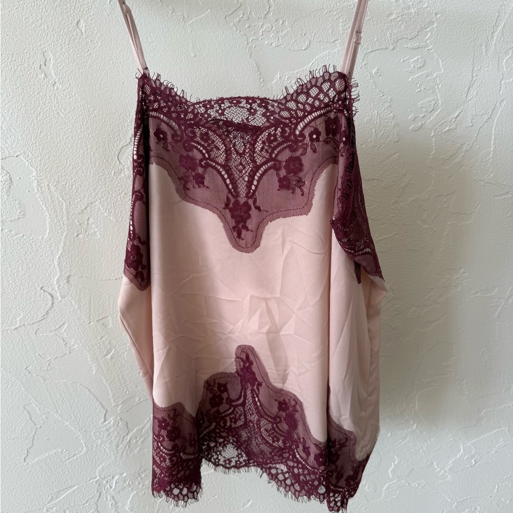 Storia Blush and Burgundy Lace Cami